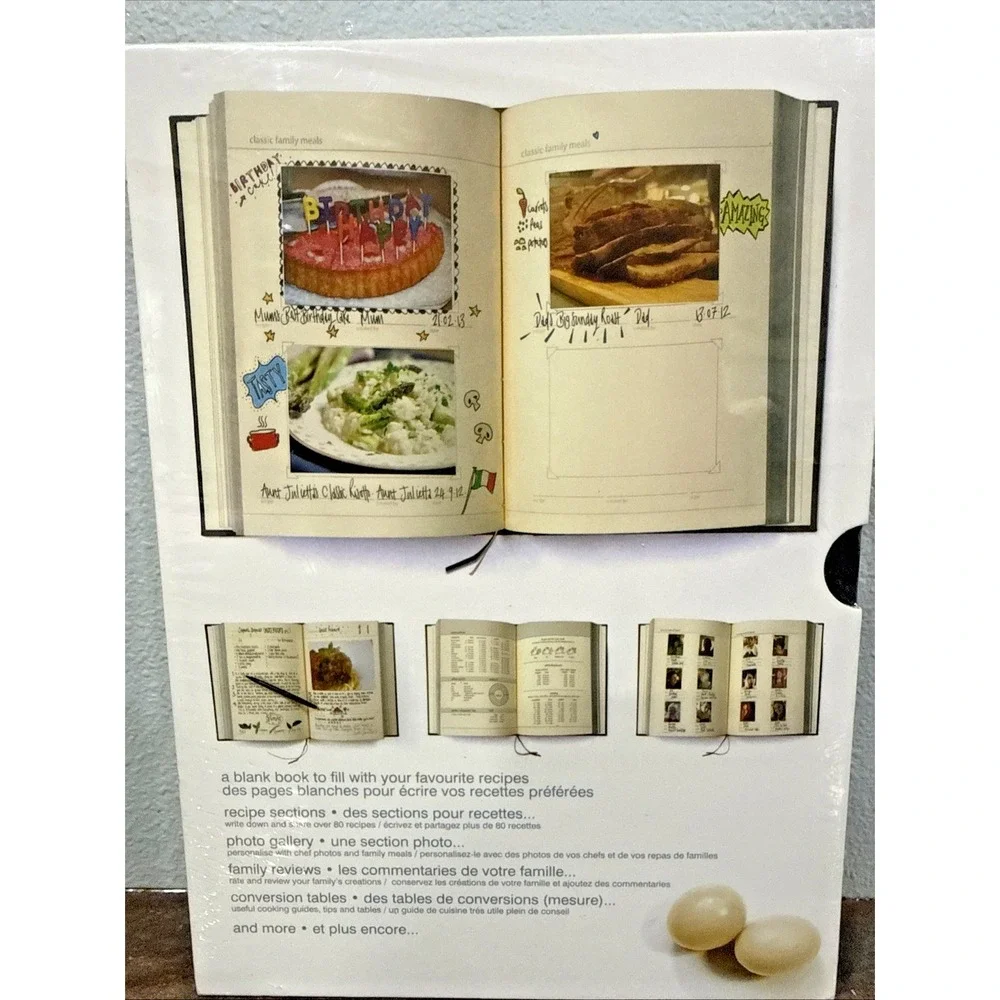 My Family Cookbook Blank Recipe Journal Memory Book New Sealed Black